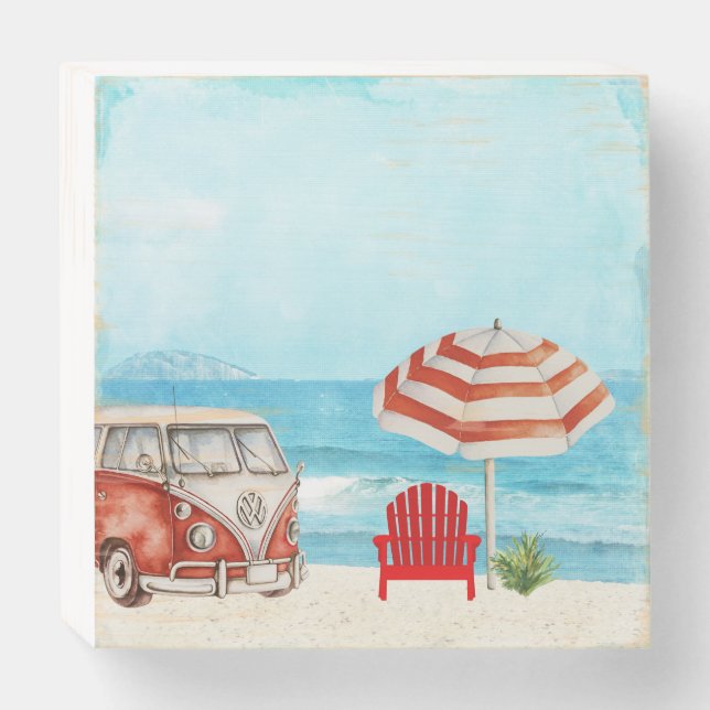 Beach Van Wooden Display Box Sign (Front Horizontal)