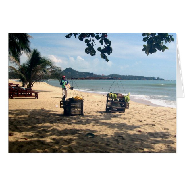 Beach Vendings ... Lamai Beach, Koh Samui Island Cards (Front Horizontal)