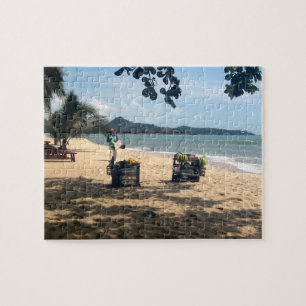 Beach Vendings ... Lamai Beach, Koh Samui Island Jigsaw Puzzle