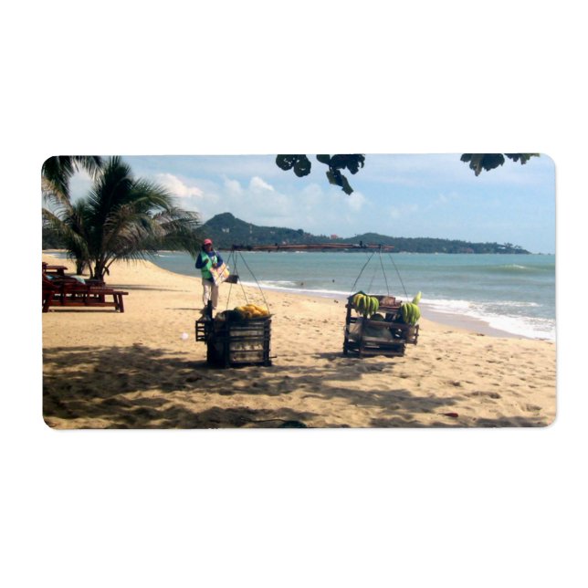 Beach Vendings ... Lamai Beach, Koh Samui Island Label (Front)
