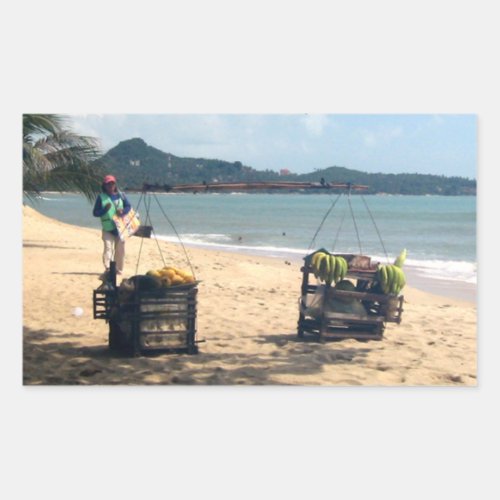 Beach Vendings  Lamai Beach Koh Samui Island Rectangular Sticker