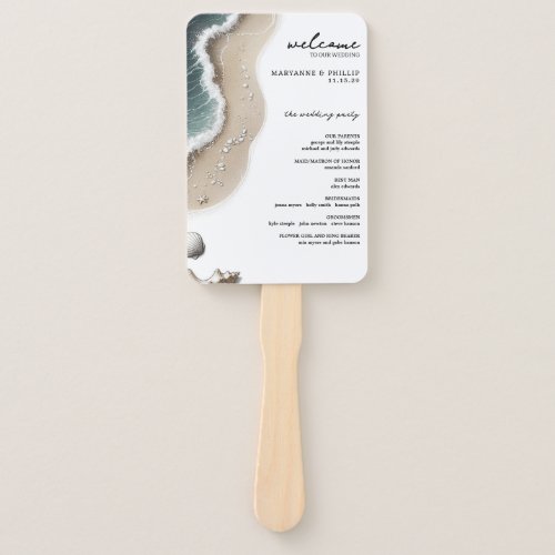 Beach Vibe Ceremony Program Hand Fan