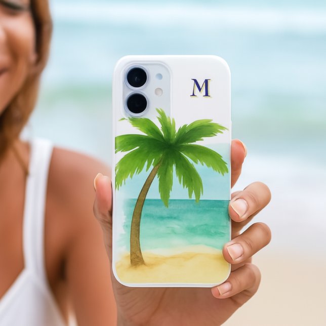 Beach Vibe Palm Tree  iPhone Case (beach vibe iphone case )