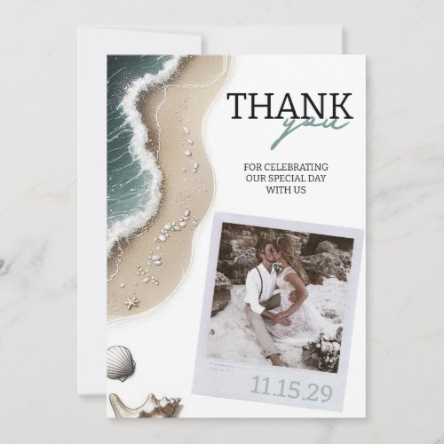 Beach Vibe Photo Thank You Card