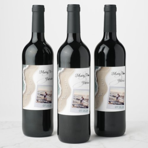 Beach Vibe Photo Wine Label