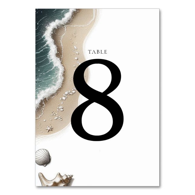 Beach Vibe Table Number (Front)