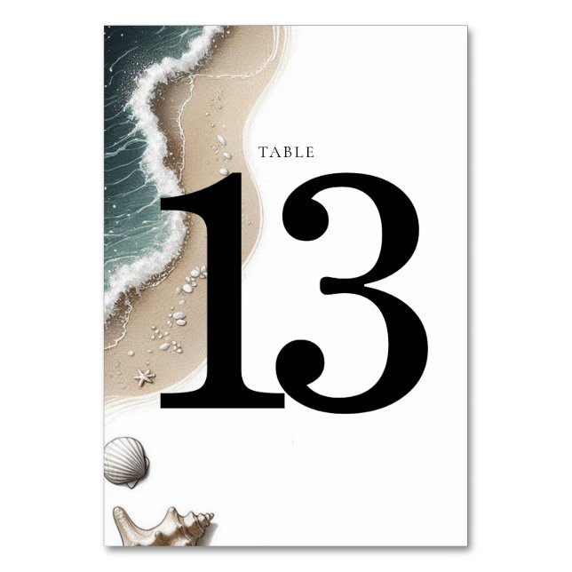 Beach Vibe Table Number (Front)