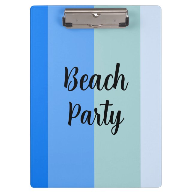 Beach Vibes, Blue Stripes Clipboard (Front)