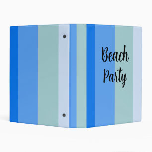 Beach Vibes, Blue Stripes Mini Binder