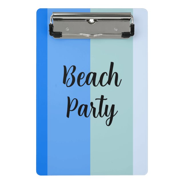 Beach Vibes, Blue Stripes Mini Clipboard (Front)