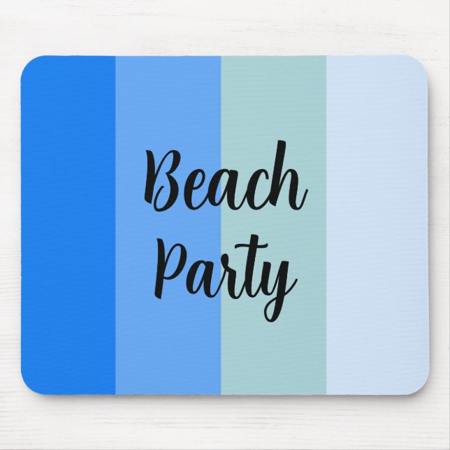 Beach Vibes, Blue Stripes Mouse Pad (Front)