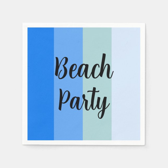 Beach Vibes, Blue Stripes Napkins (Front)