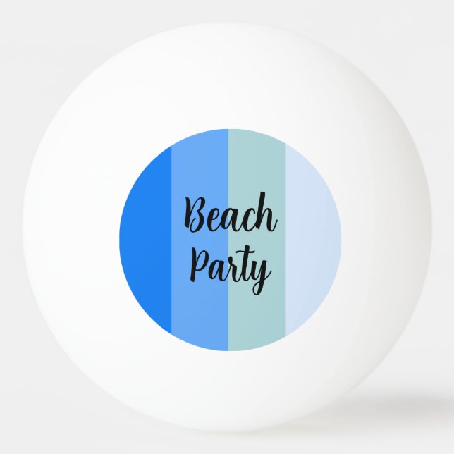 Beach Vibes, Blue Stripes Ping Pong Ball (Front)