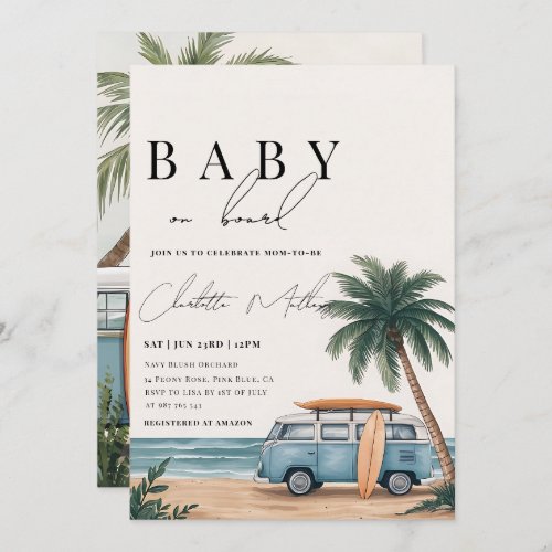 Beach Vibes Board Baby Shower Beach Invitation