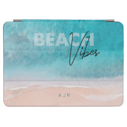 Beach Vibes Cool Monogrammed Blue Ipad Cover