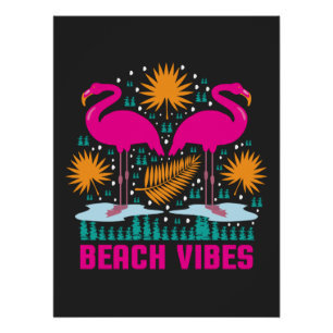 Beach Vibes Flamingos-19501 Poster