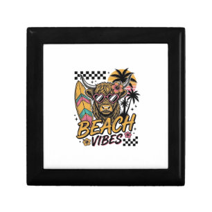Beach Vibes Highland Cow Summer Vector Art_1 Gift Box