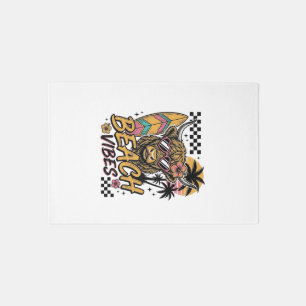 Beach Vibes Highland Cow Summer Vector Art_1 Rug