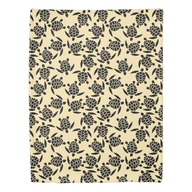 Beach Vibes Motif | Sea Turtle Pattern Duvet Cover (Front)