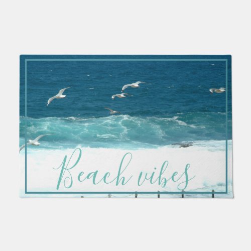 Beach Vibes Ocean Waves Door Mat