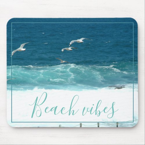 Beach Vibes Ocean Waves Mouse Pad