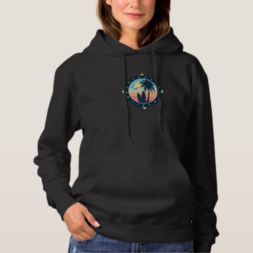 Beach Vibes Only Cool Retro Vintage Surfing Graphi Hoodie