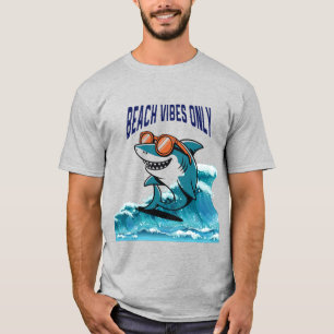 Beach Vibes Only – Cool Shark with Sunglasses T-Shirt