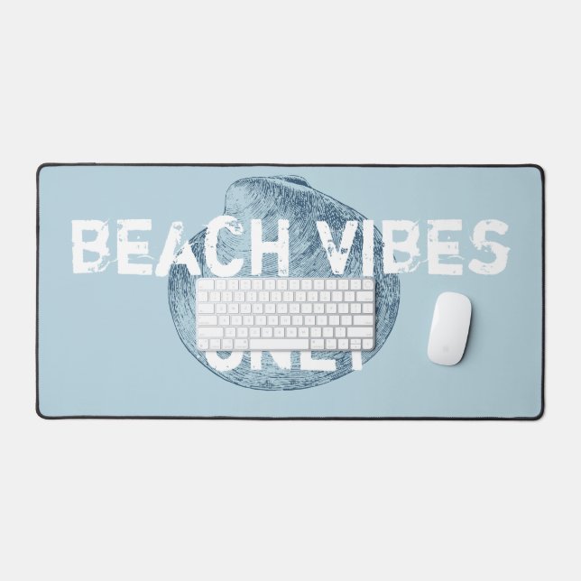 Beach Vibes Only Distressed Font Desk Mat (Keyboard & Mouse)