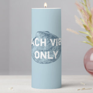 Beach Vibes Only Distressed Font Pillar Candle