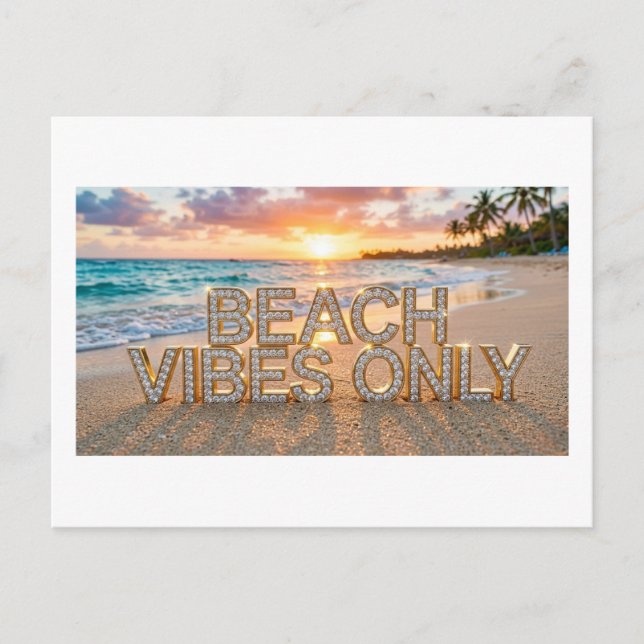 Beach Vibes Only Postcard (Front)