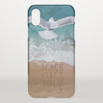Beach Vibes Only Seashore Waves Seagull iPhone X Case