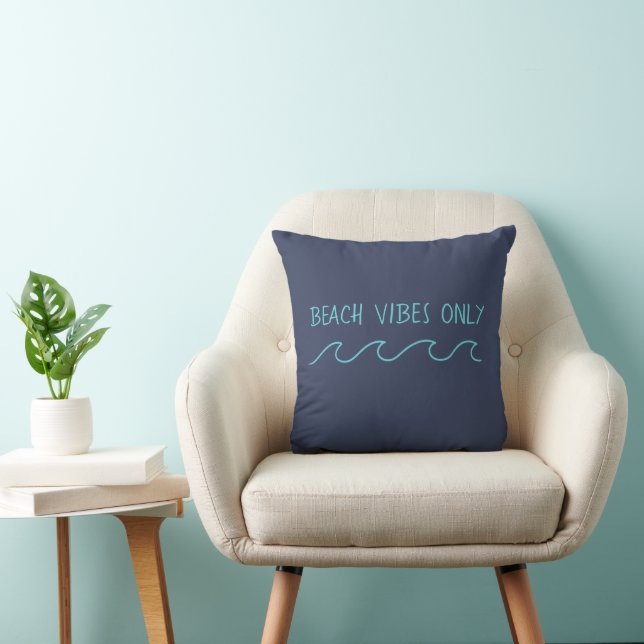 Beach Vibes Only Throw Pillow (Chair)
