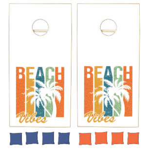 Beach Vibes Palm Trees Cornhole Set