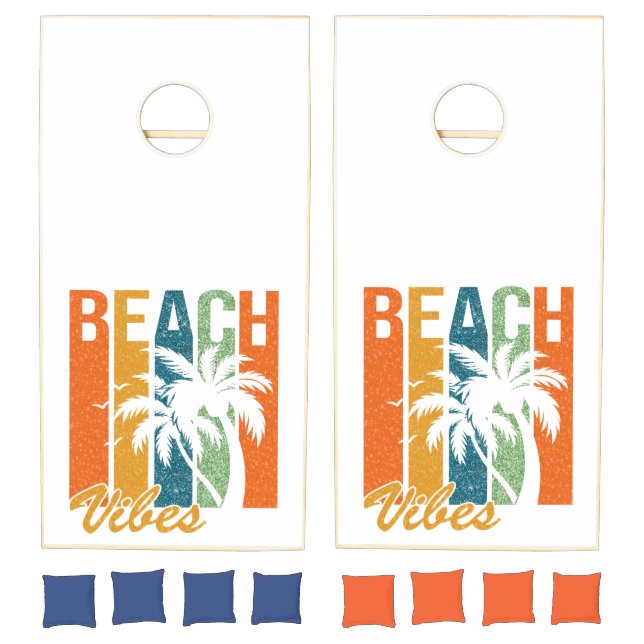 Beach Vibes Palm Trees Cornhole Set (Set)