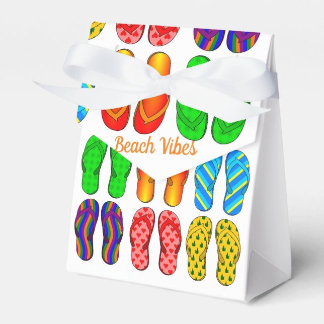 Beach Vibes Party Favor Boxes (Front Side)