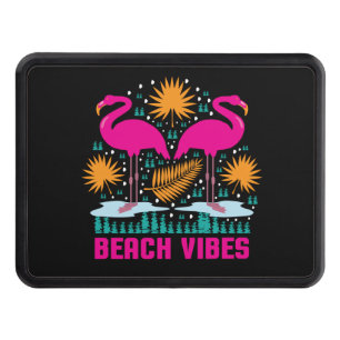 Beach Vibes Pink Flamingos-19501 Hitch Cover