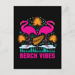 Beach Vibes Pink Flamingos-19501 Postcard