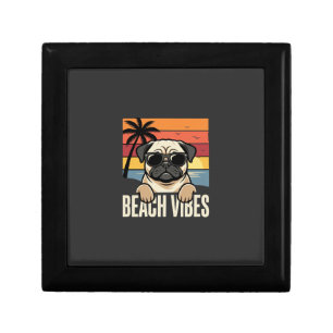Beach Vibes Pug Dog Sunset Gift Box
