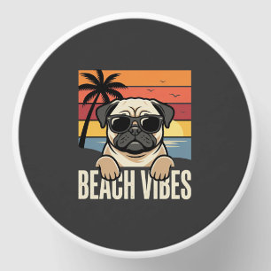 Beach Vibes Pug Dog Sunset Mini Candle Favors