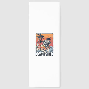 Beach Vibes Pug Vintage Engraving Design_1 Bookmarks