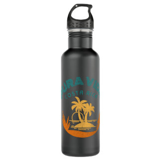 Beach Vibes Pura Vida Costa Rica  Stainless Steel Water Bottle