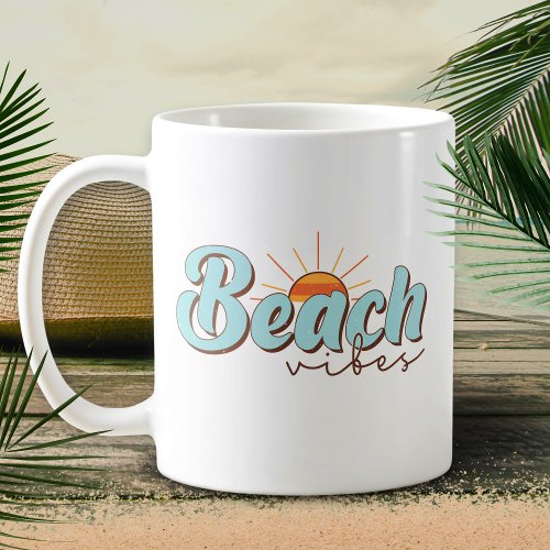 Beach Vibes Retro Summer Sun Kitchen Coffee Mug