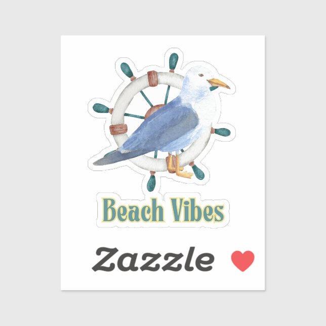 beach vibes sticker (Sheet)