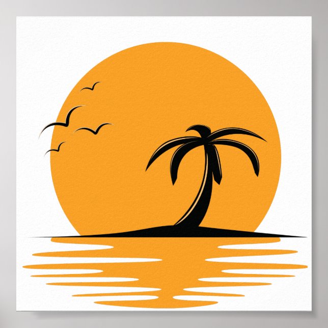 Beach Vibes Summer Retro Sunset Vacation Poster (Front)