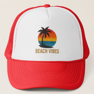 Beach Vibes, Sunset Palm Tree Hat