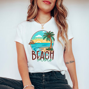 Beach Vibes Sunset – Tropical Palm Tree & Ocean T-Shirt
