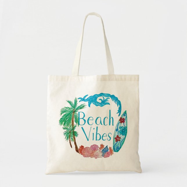 Beach Vibes Tote Bag (Front)