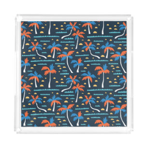 Beach Vibes: Vintage Hawaiian Elegance. Acrylic Tray