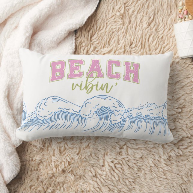 Beach Vibin Coastal Lumbar Pillow (Blanket)