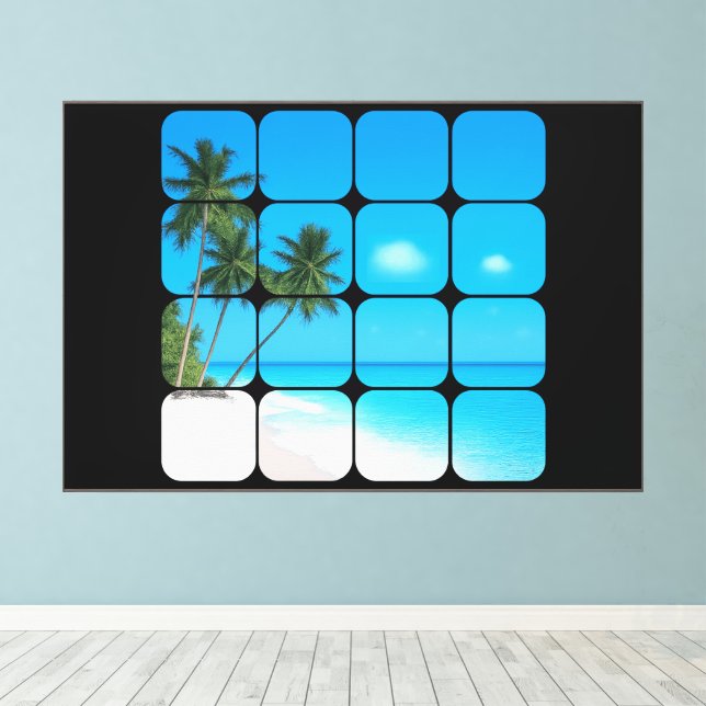 Beach VIew Advanced Graphic Stretched Canvas Print (Insitu(Wood Floor))